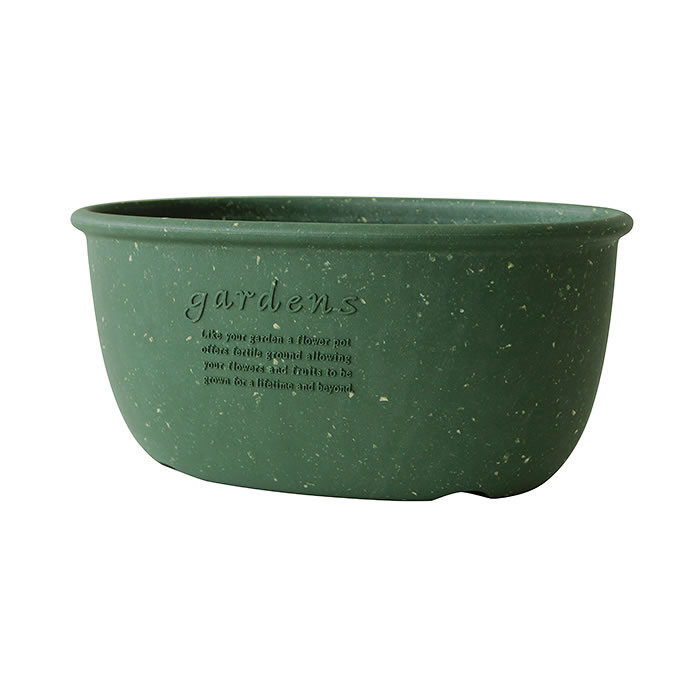 fioriera ovale papier verde hachiman ideale per arredare spazi interni ed esterni con stile naturale